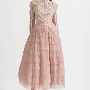 Elegant Pink Layered Dress